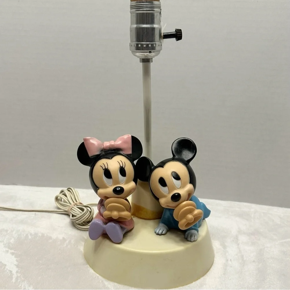 Vintage 1984 Baby Mickey Minnie Mouse Lamp Dolly Toy Co. Disney TESTED WORKS